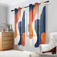 thumbnail image 2 of Yayeee Window Curtains Set of 2 for Living Room Light Filtering 63"x52", Blue Abstract Wavy, 2 of 7