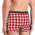 thumbnail image 5 of Balery Red Checkboard Men's Boxer Briefs, Soft and Breathable Cotton Underwear with nylon Waistband-XX-Large, 5 of 9