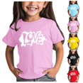 thumbnail image 6 of Tkrady Toddler Girls Shirts Valentine's Day New Round Neck Short Sleeve Cute Shirts Tops, Sizes 1-12 Years, 6 of 6