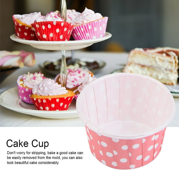 Lot de 100 moules à cupcakes en papier pour mini cupcakes en papier pour  gâteaux ronds, caissettes à muffins pour mariage, fête à la maison(Rose) 