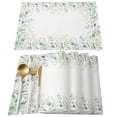 thumbnail image 3 of Watercolor Eucalyptus Leaves Abstract Table Runner Home Wedding Table Mat Centerpieces Decoration Party Dining Long Tablecloth, 3 of 6