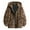 Brown, variant on Hoodies for Men Big and Tall Winter Jackets Fuzzy Full Zip Up Leopard -Fur Coats Overcoat Hooded Jacket Brown L