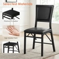 thumbnail image 4 of VECELO Set of 4 Metal Folding Chairs, High Back PU Upholstered Dining Chairs with Metal Frame, Modern Style Folding Chairs for Kitchen, Dining Room, Space Saving Design, Black, 4 of 10