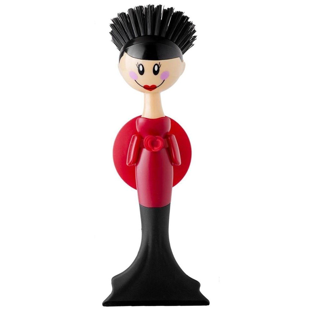 Vigar Dolls Emily Dish Washing Brush with Ceramic Scraper & Suction