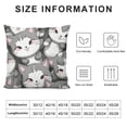 thumbnail image 5 of Heduofu  Cute Cats Throw Pillow Cover Pillow Case Square Case Cushion Home for Bedroom Sofa Chair Decor 18"x18" White, 5 of 5