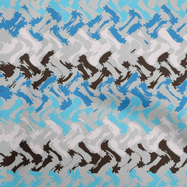 oneOone Velvet Light Blue Fabric Geometric Craft Projects Decor Fabric Printed By The Yard 58 Inch Wide-1R