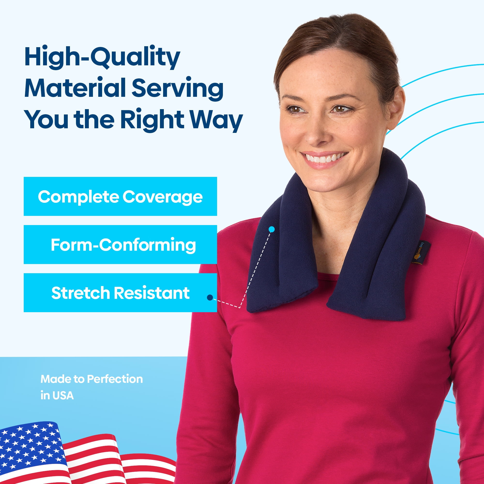 Sunnybay Extra Large Thermal Pad Wrap, Heating & Cold Therapy for Neck & Shoulder Pain Relief, Navy Blue, 26x4