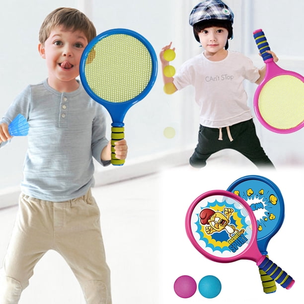 Kit Raquette Tennis Enfant – 2 Raquettes (43,2 Cm), 4 Balles, Filet élastique, Manche Antidérapant, Avec Sac De Rangement