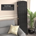 thumbnail image 5 of Red Lantern 6 ft. Tall Diamond Weave Fiber Room Divider - Black - 5 Panel, 5 of 6