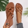 thumbnail image 2 of Byworldtasic Women's Strappy Flat Sandals Dressy Ankle Strap Open Toe Summer Beach Slide, 2 of 9