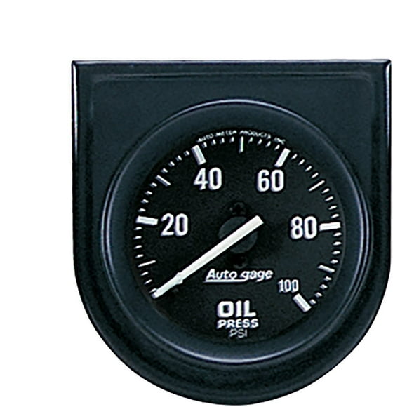 Auto Meter 2332 Auto Gage Black 2-1/16" 0-100 PSI Mechanical Individual Steel Panel Oil Pressure Gauge