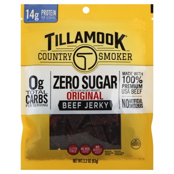 Tillamook Country Smoker Jerky, Original Beef Jerky, Zero Sugar, 2.2oz