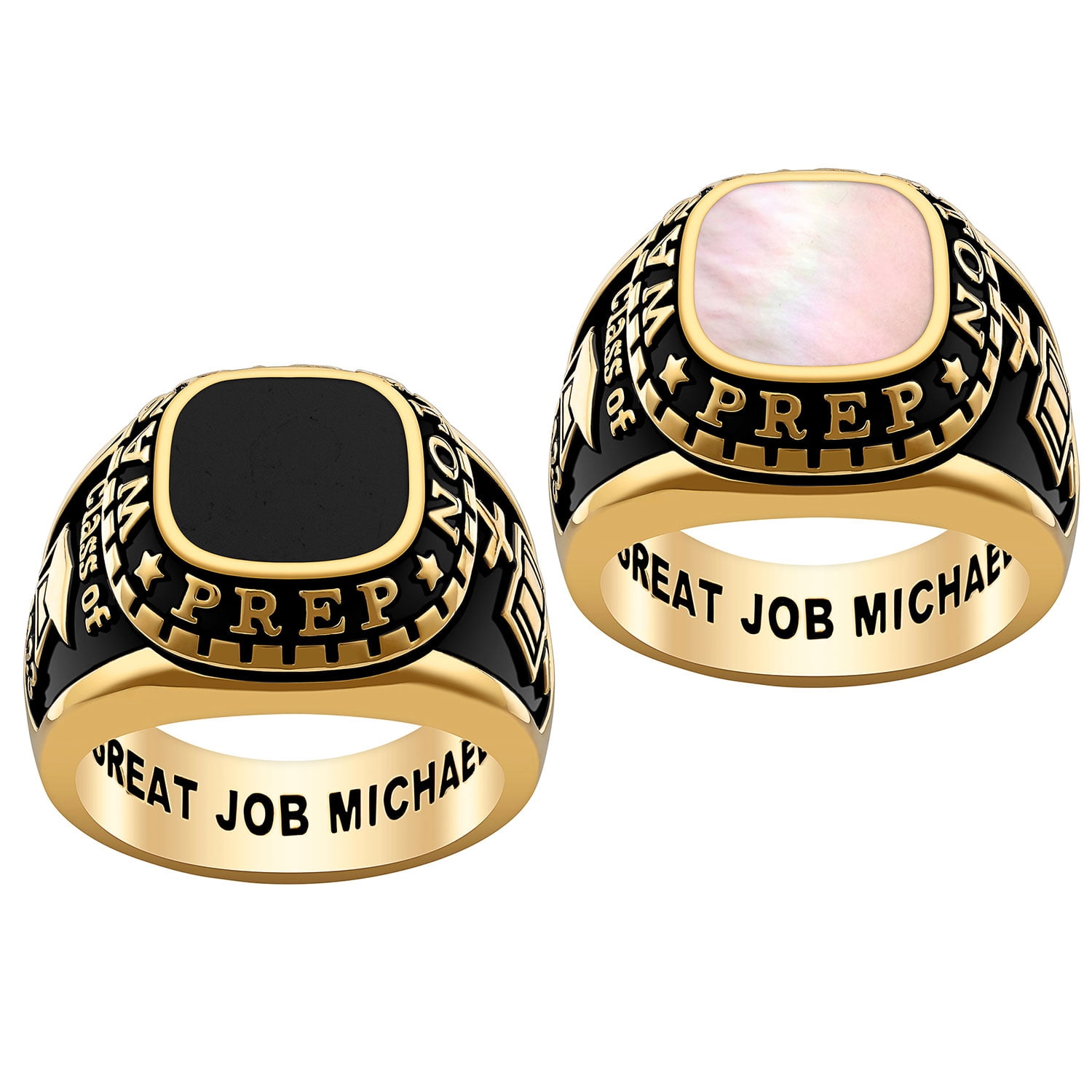 Freestyle Class Rings Personalized Men’s Onyx, Carnelian, Lapis or