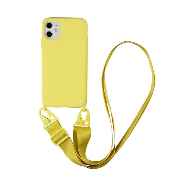 Funda de teléfono con cordón de silicona para iPhone 12 13 11 14 Pro Max 7Plus X XR XS Max Ultra con correa para el cuello, cordón cruzado para collar Tan Jianjun unisex