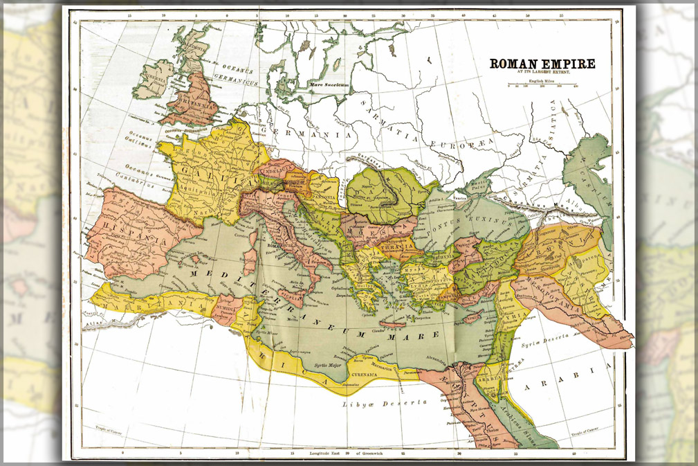 24 x36 Gallery Poster Map Of The Roman Empire At Its Largest Extent