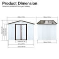 thumbnail image 5 of Elegant 6ft x 8ft Metal Garden Shed – Chic Outdoor Storage Solution in Striking White and Coffee Colors. Perfect for Organizing Tools and Enhancing Your Garden's Style!, 5 of 7