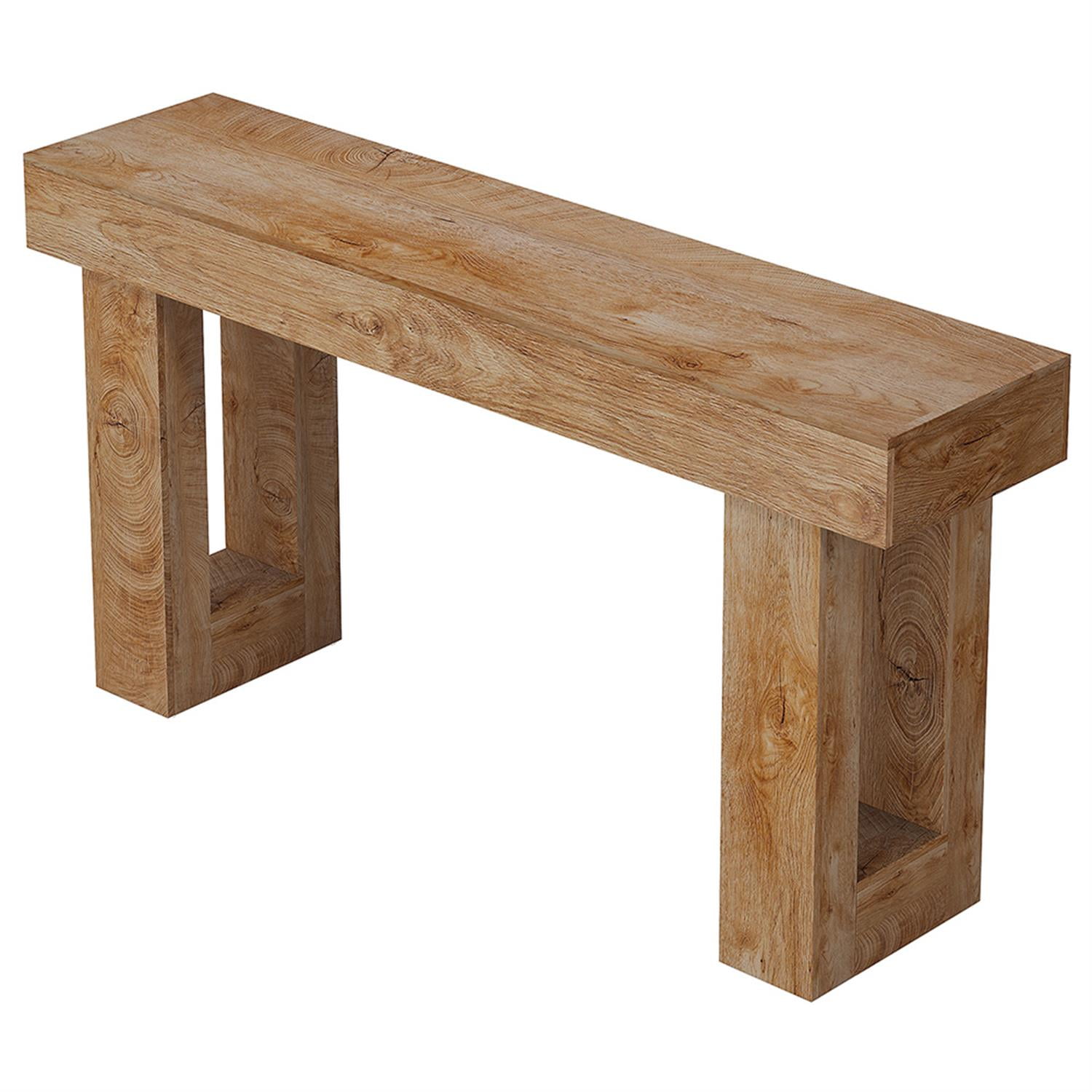 Demi Bonn 63" Console Table, Farmhouse Wooden Sofa Table Entryway Table for Hallway, Entrance, Living Room, Bedroom, Light Brown