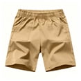 thumbnail image 6 of Twczz Boys Cargo Shorts with Pockets- Casual Stretch Elastic Waist Baggy Hiking Shorts Khaki Size 5-14, 6 of 7