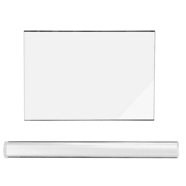 2 Pcs/set Clay Roller Rectangle Sheet Board Set Clay Rolling Pin Modeling Tool Kit Transparent