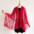 thumbnail image 5 of Lumtrix Womens Lace Shawls and Wraps for Weddings - Elegant Evening Dresses Scarfs - Sheer Shawl Wraps for Evening Party Shawl Red One Size, 5 of 5