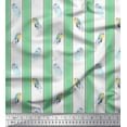 thumbnail image 1 of Soimoi Green Rayon Fabric Ice Cream Pops & Stripe Decor Fabric Printed Yard 56 Inch Wide, 1 of 3