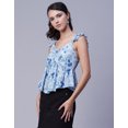 thumbnail image 2 of Moomaya Women Printed Ruffled Short Sleeves Top, Sweetheart Neck, Vacation Top, 2 of 8