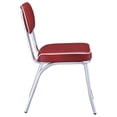 thumbnail image 6 of Red Chrome Upholstered Side Chairs (Set of 2) - Modern Dining Room Furniture with Plush Padded Faux Leather Seats, Vintage Inspired Elegant Design, 32.5" H, 6 of 12
