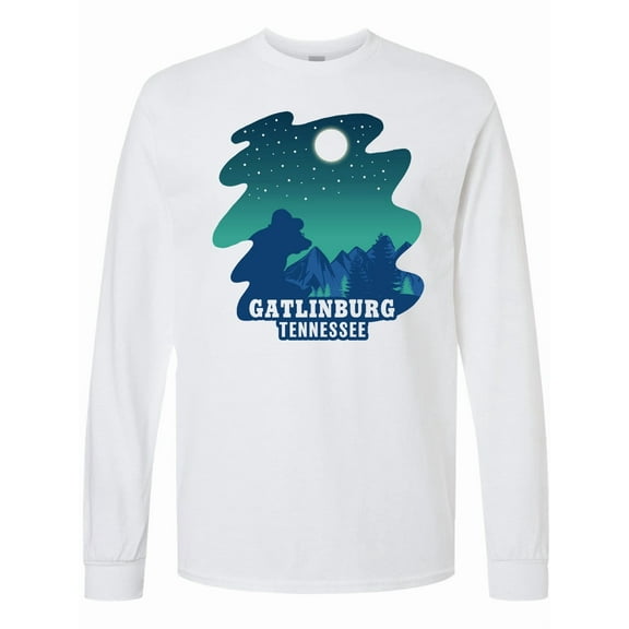 Inktastic Smoky Mountains Gatlinburg Tennessee with Bear Long Sleeve T-Shirt