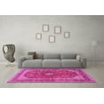 thumbnail image 3 of Ahgly Company Indoor Square Medallion Pink Traditional Area Rugs, 4' Square, 3 of 4