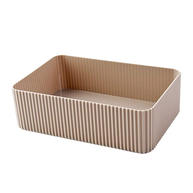 Rectangular skincare product small box, plastic partition desktop storage box, vertical pattern segmentation and sorting box
