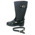 thumbnail image 6 of Women's Rain Boots Adjustable Buckle Rubber Fashion Waterproof Mid Calf Shoes, 6 of 6
