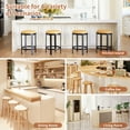thumbnail image 3 of Furniliving Bar Stools Set of 2, Modern Counter Height Bar Stools with Back, Upholstered Bar Height Barstools for Kitchen Counter/Home Bar/Dining Room, Ivory White, 3 of 9