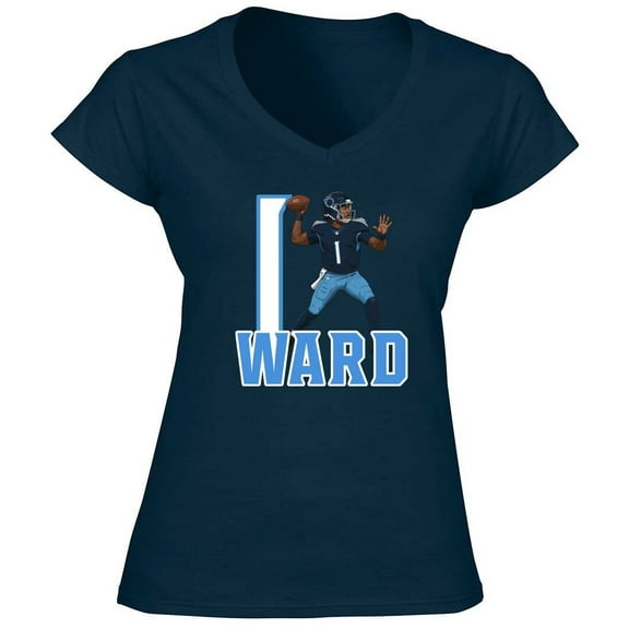 Cam Ward 1 Tennessee TD LADIES V-NECK Shirt T-Shirt