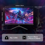REHISK 27 inch QHD 2K Curved Gaming Monitor 180Hz 2560 x 1440p 1ms Fast IPS Computer Monitor, DP/HDMI,VESA Mount, 120% sRGB HDR Eye Care Metal Stand
