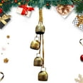 thumbnail image 6 of Hvmvliv Christmas Bell Decorations (4pcs) Christmas Bell Brass Metal Hanging Cow Bells Decorations For Christmas Gold, 6 of 8
