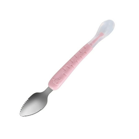 

Feeding Spoon Scraper Silicone Food Feeding Spoon Multi-use Baby Cutlery Spoons