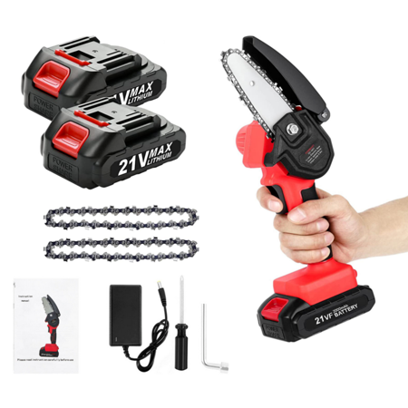 New Mini chainsaw Electric Wood Cutter Cordless Chain Saw with battery & 2 Chain
