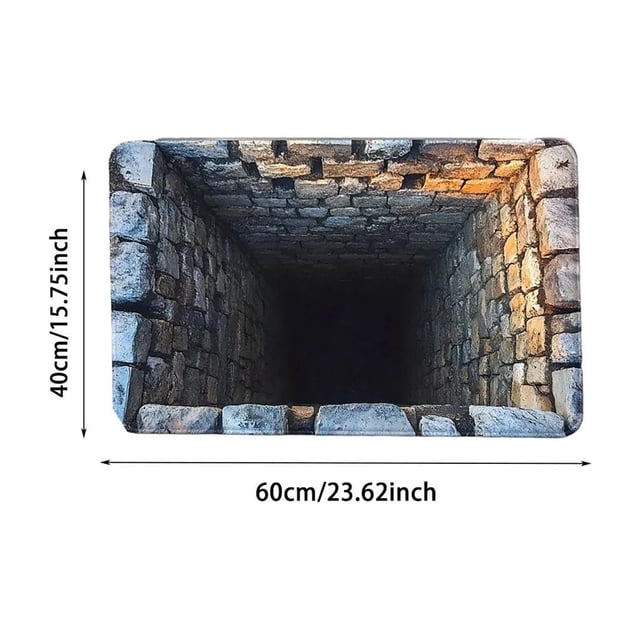 uhnmki 3D Optical Diatomite Bath Mat Super Absorbent Non Slip Floor Rug for Living Room Kitchen Entrance