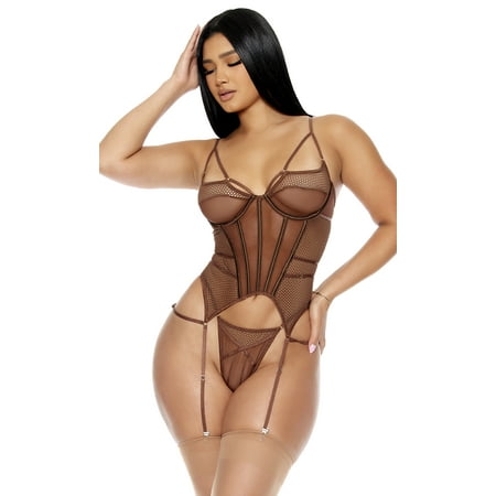 Caught Up O-Net Bustier Lingerie Set