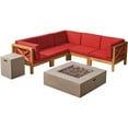 thumbnail image 2 of Noble House Brava 5 Places Sectionnel Canapé Serti avec Foyer Teck Rouge/gris Clair, 2 of 3