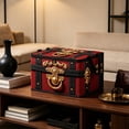 thumbnail image 4 of Cififendec Christmas Vintage Treasure Chest Storage Bin, 13.78"×9.84", Fabric Organizer with Pirate Trunk Print for Clothing Storing and Toy Space Arranging, 4 of 6
