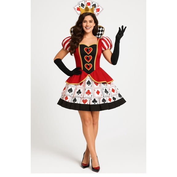 Morph Heart Queen Dress Short Costume Women Halloween Costume For Women Red Large