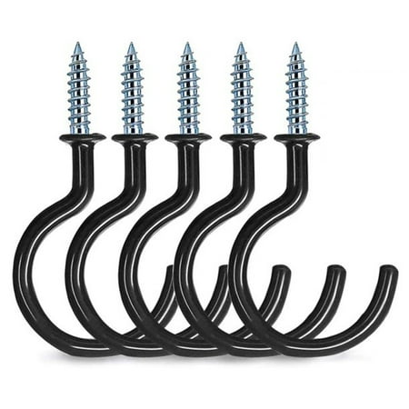 

Saim 60 Pcs Ceiling Screw Cup Hooks 3/4 Inch Vinyl Coated Screw-in Wall Hooks Cup Hooks for Bathroom Kitchen Wall Ceiling Black