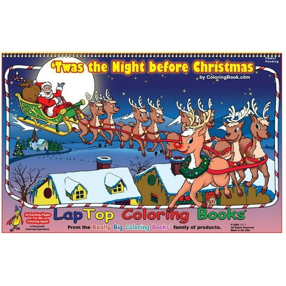 Twas the Night before Christmas LapTop Coloring Book (17"x11")