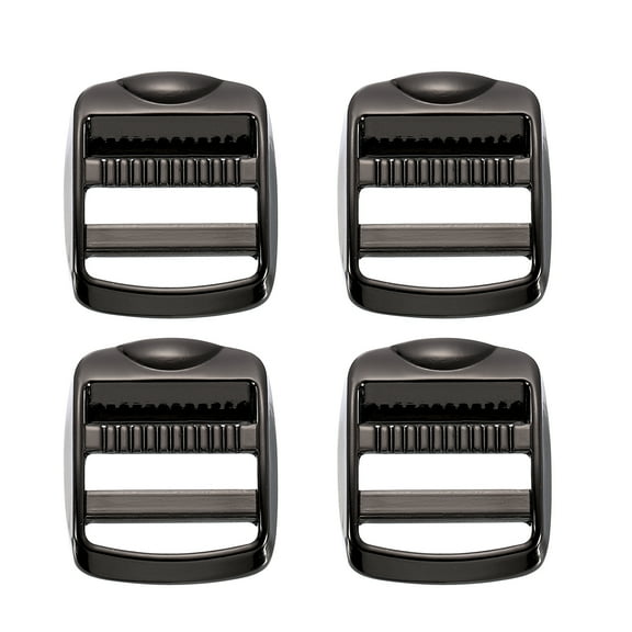 4 Pack Metal Ladder Lock Buckles, 3/4 inch Tri-Glide Lock Slider Buckle Adjustable, Strap Release Buckles Zinc Alloy for Backpack Strap Accessories, Gunmetal