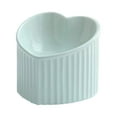 thumbnail image 3 of Ceramic Tilted Elevated Cat Bowl Heart Shape Porcelain Easily Wash Food Green, 3 of 8