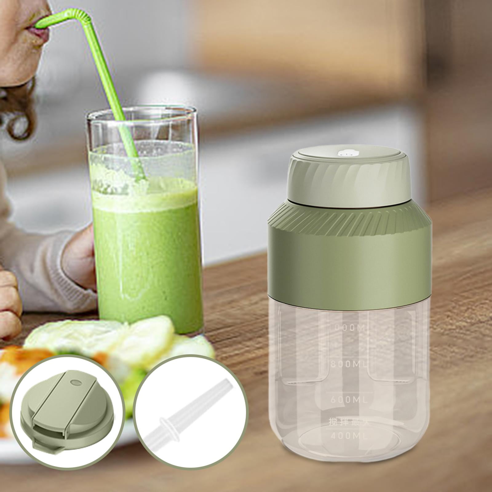 Baoblaze Portable Blender Cup Shakes USB 1000ml Automatic Electric Juicer Cup Juicer for Travel Office Sports Two Lids