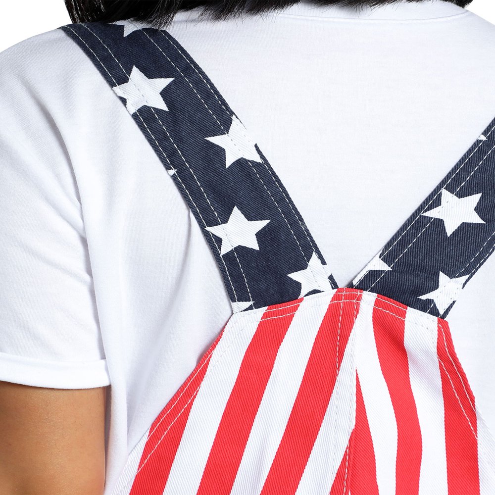 Salopette Pour Homme Avec Imprimé Drapeau Américain – Bretelles Réglables – Confortable Et Pratique Pour Le Travail Ou Le Décontracté