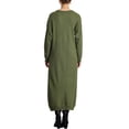 thumbnail image 3 of INSPIRE CHIC Women's Midi Sweater Dresses Long Sleeve Buttons Crew Neck Knitted Knit Dress, 3 of 5