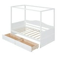 thumbnail image 3 of MODERNLUXE Twin Size Canopy Daybed with 2 Drawers,Wood Canopy Bed Frame with 4 Sturdy Posts,No Box Spring Needed,White, 3 of 7